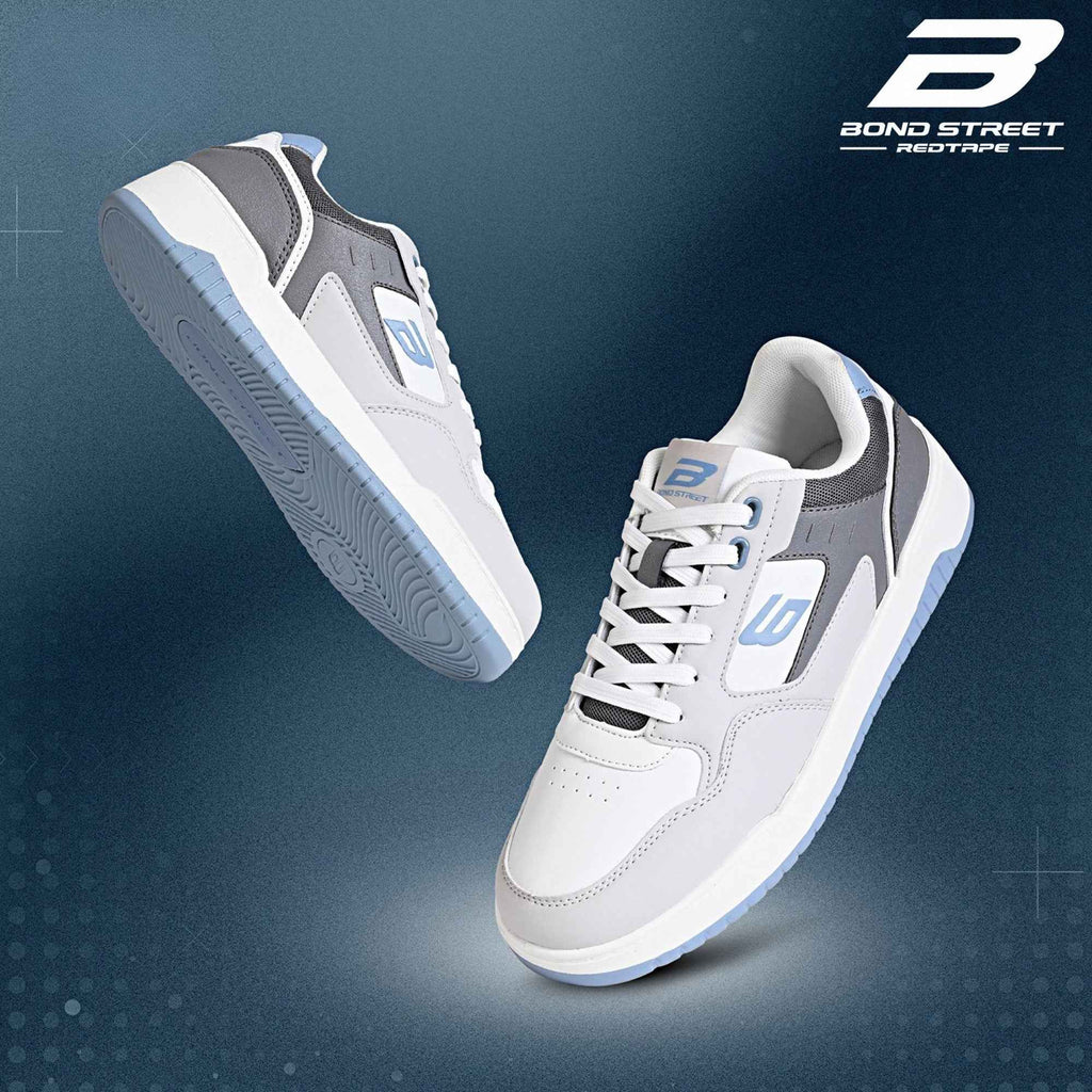 Men's Grey Blue Casual Sneakers Bond Street affiliate