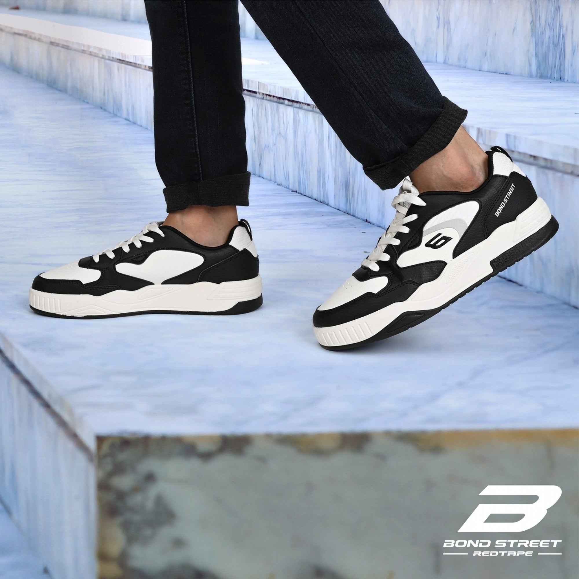 Buy Casual Sneakers Men s Black And White BondStreet By Redtape buy-casual-sneakers-men-s-black-and-white-bondstreet-by-redtape