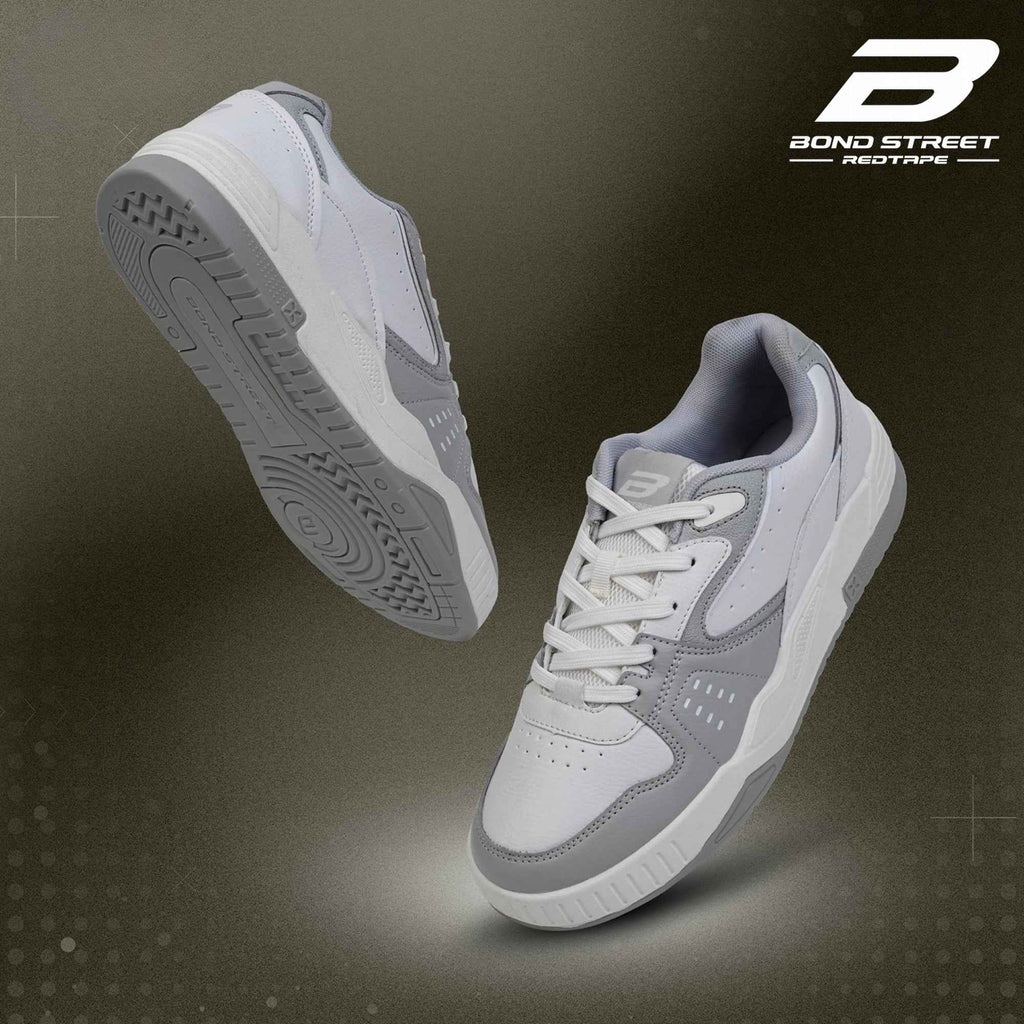 Men's Grey White Comfortable Sneakers Bond Street