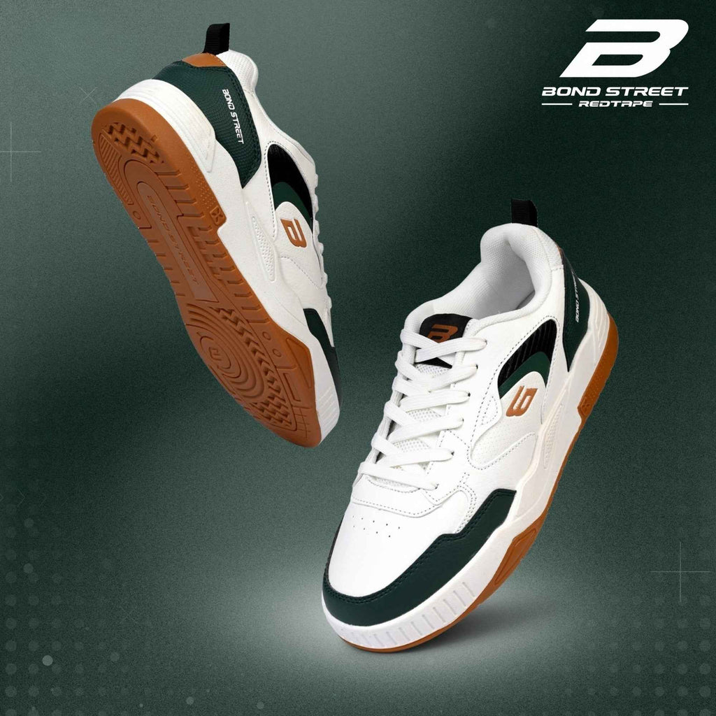 Men's White Olive Comfortable Sneakers Bond Street