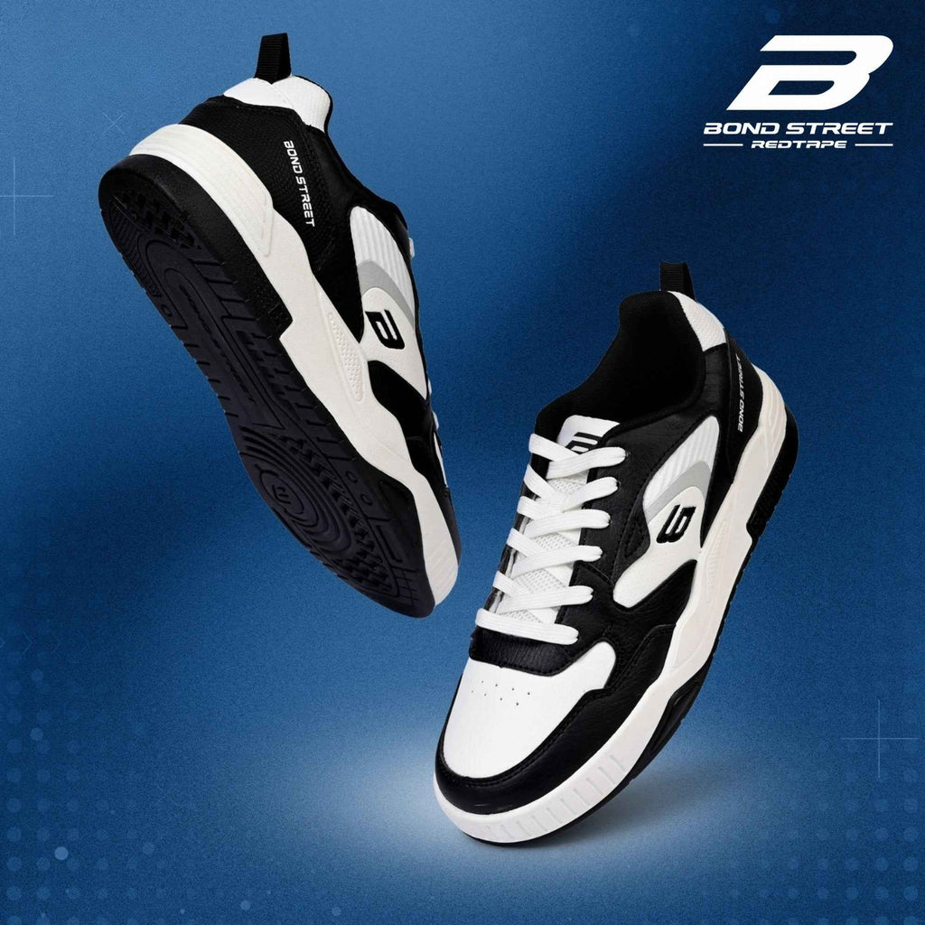 Men's Black White Casual Sneakers Bond Street affiliate