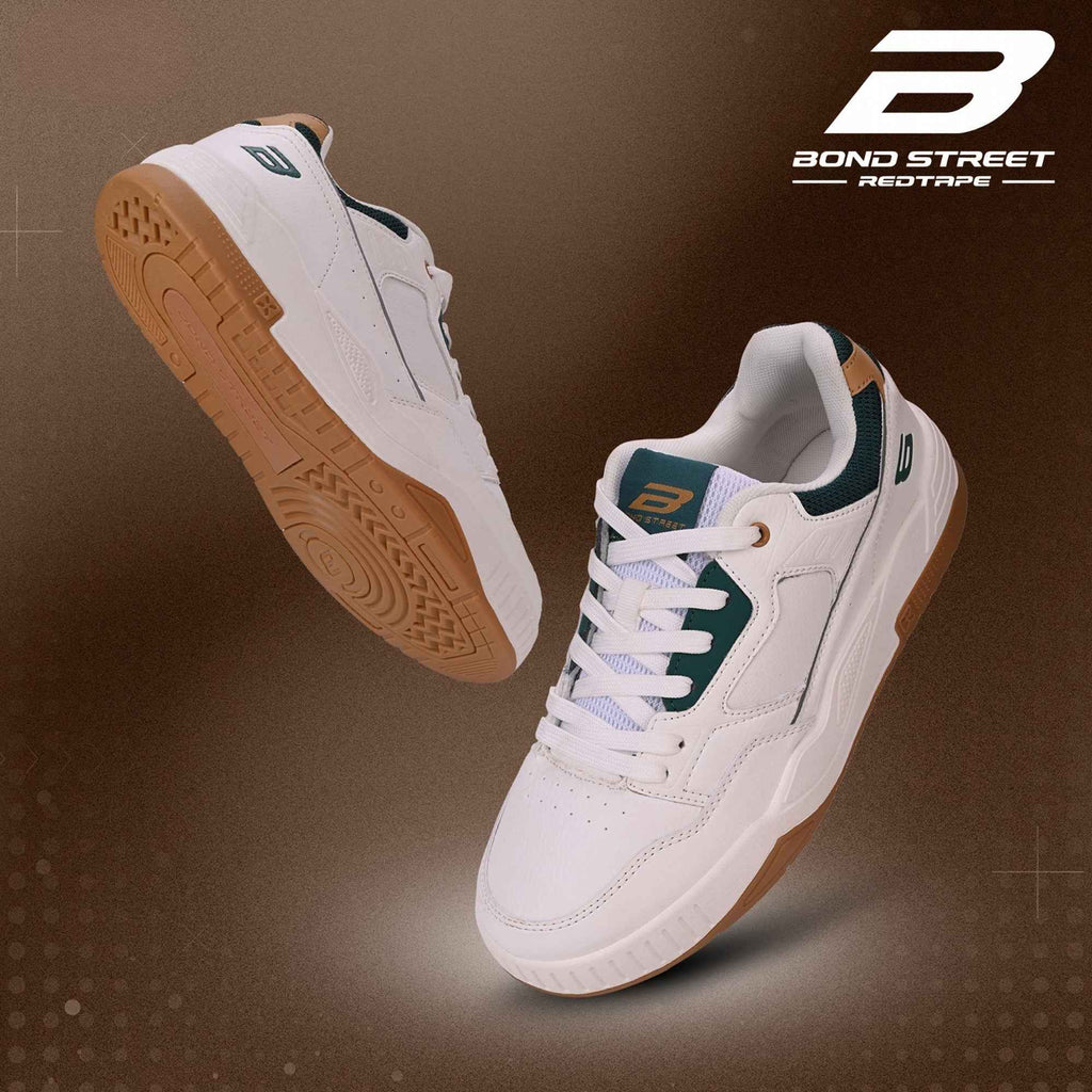 Men's Green White Comfortable Sneakers Bond Street