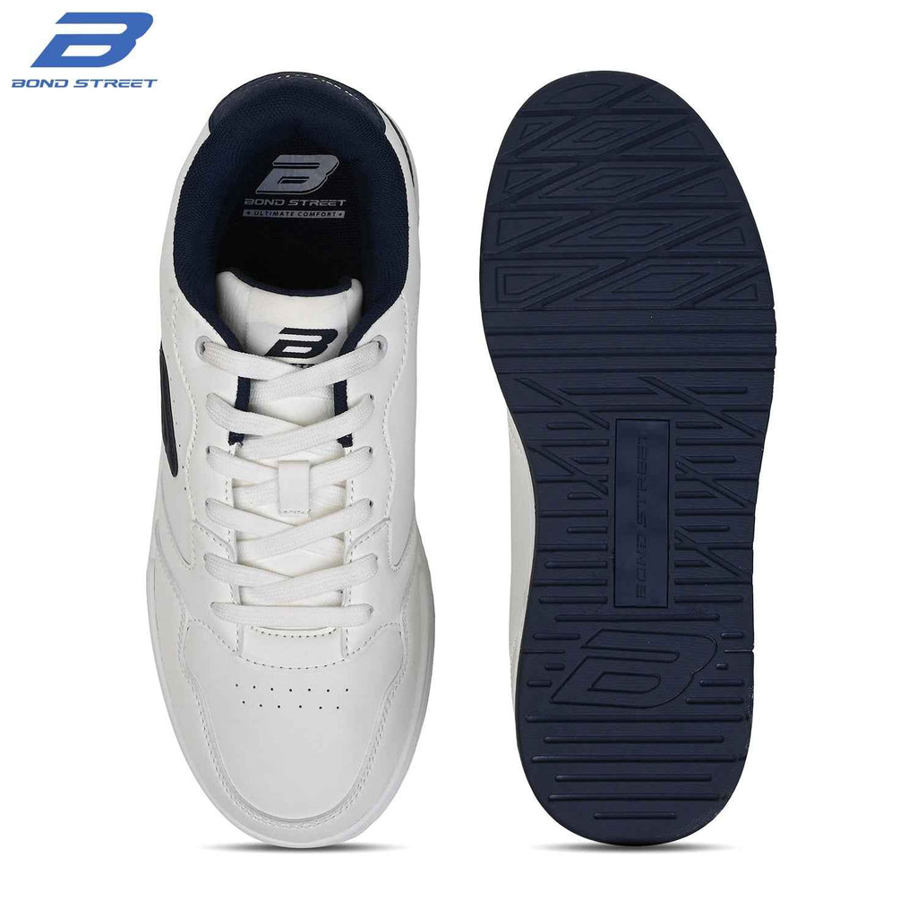 Men's White & Blue Casual Sneakers