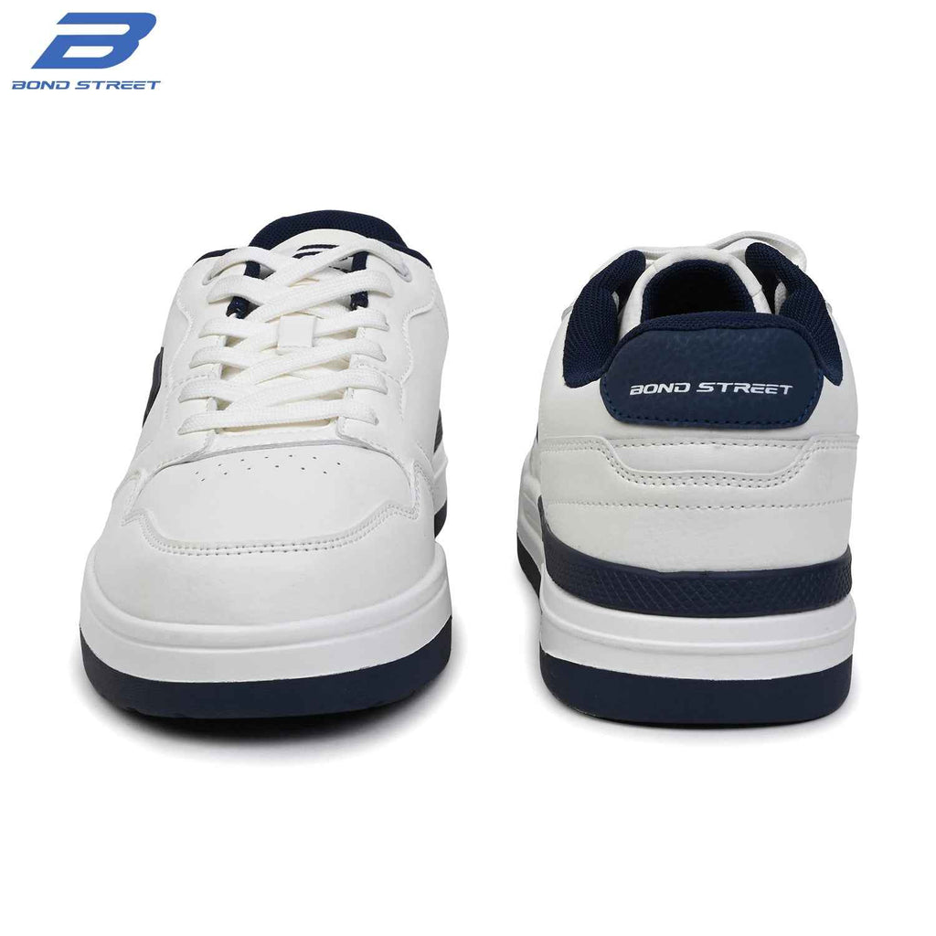 Men's White & Blue Casual Sneakers
