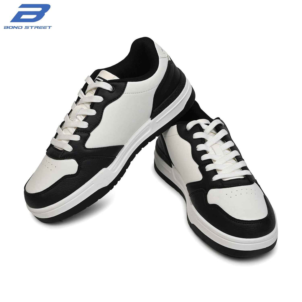 Men's White & Black Casual Sneakers