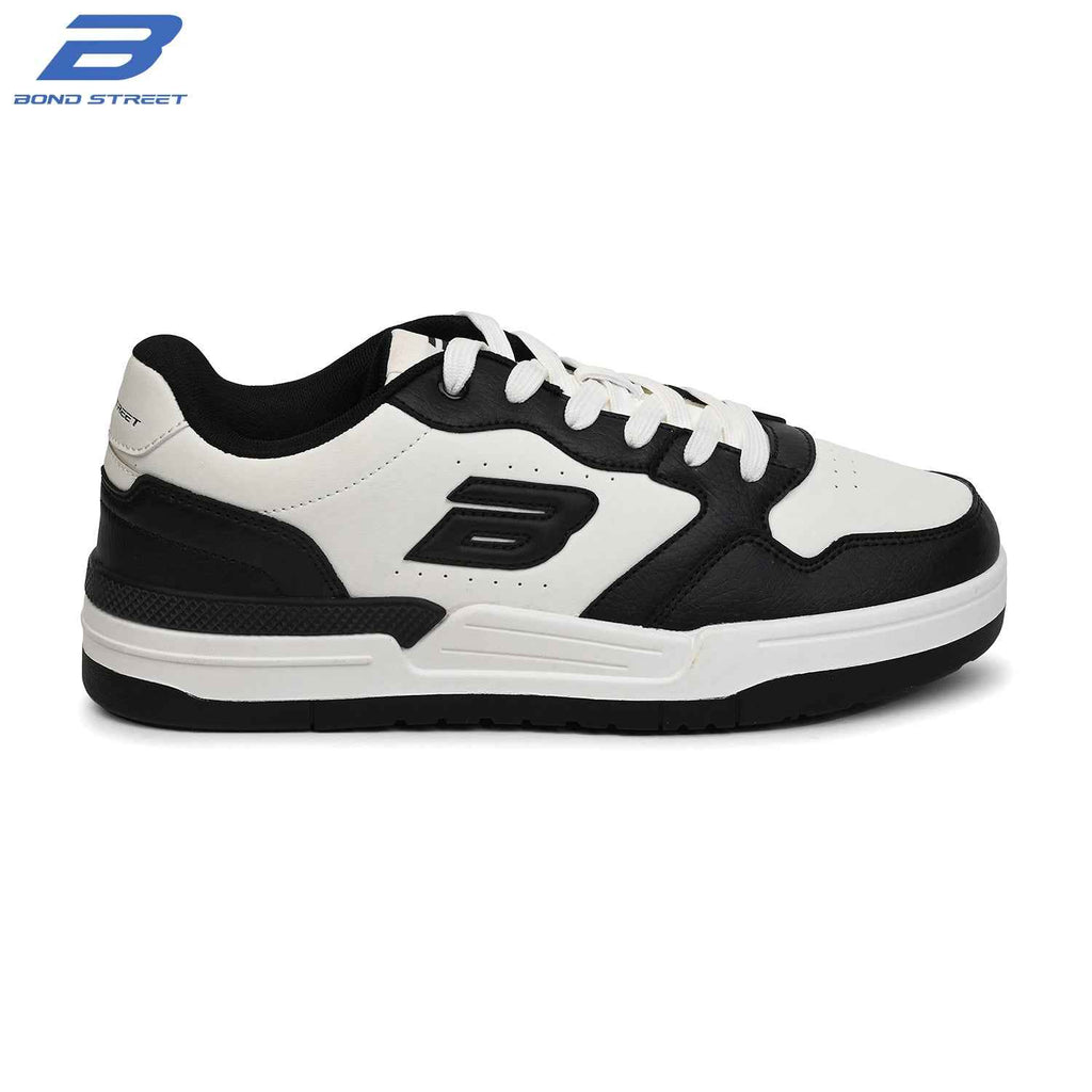 Men's White & Black Casual Sneakers