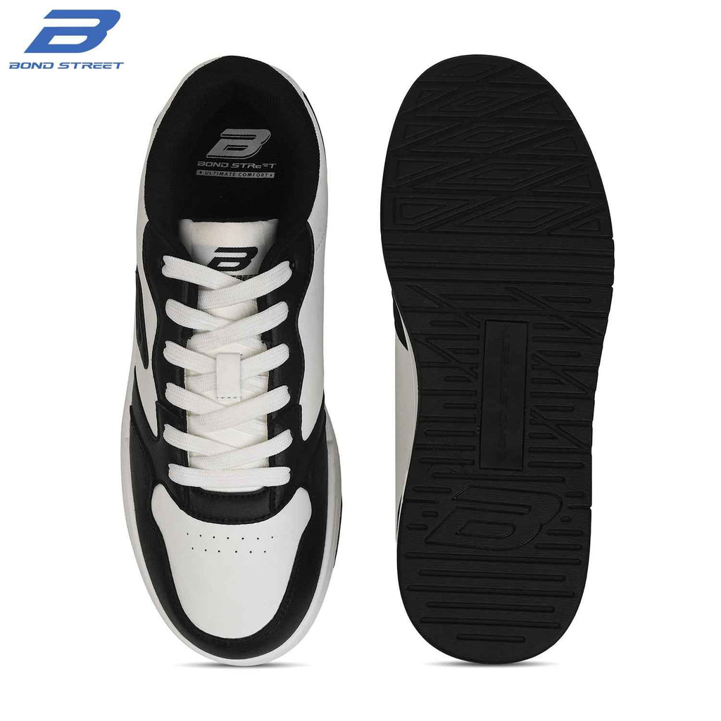 Men's White & Black Casual Sneakers