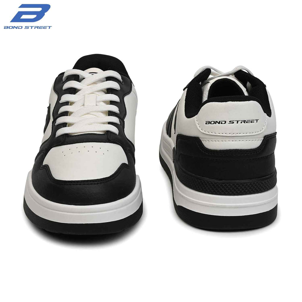Men's White & Black Casual Sneakers