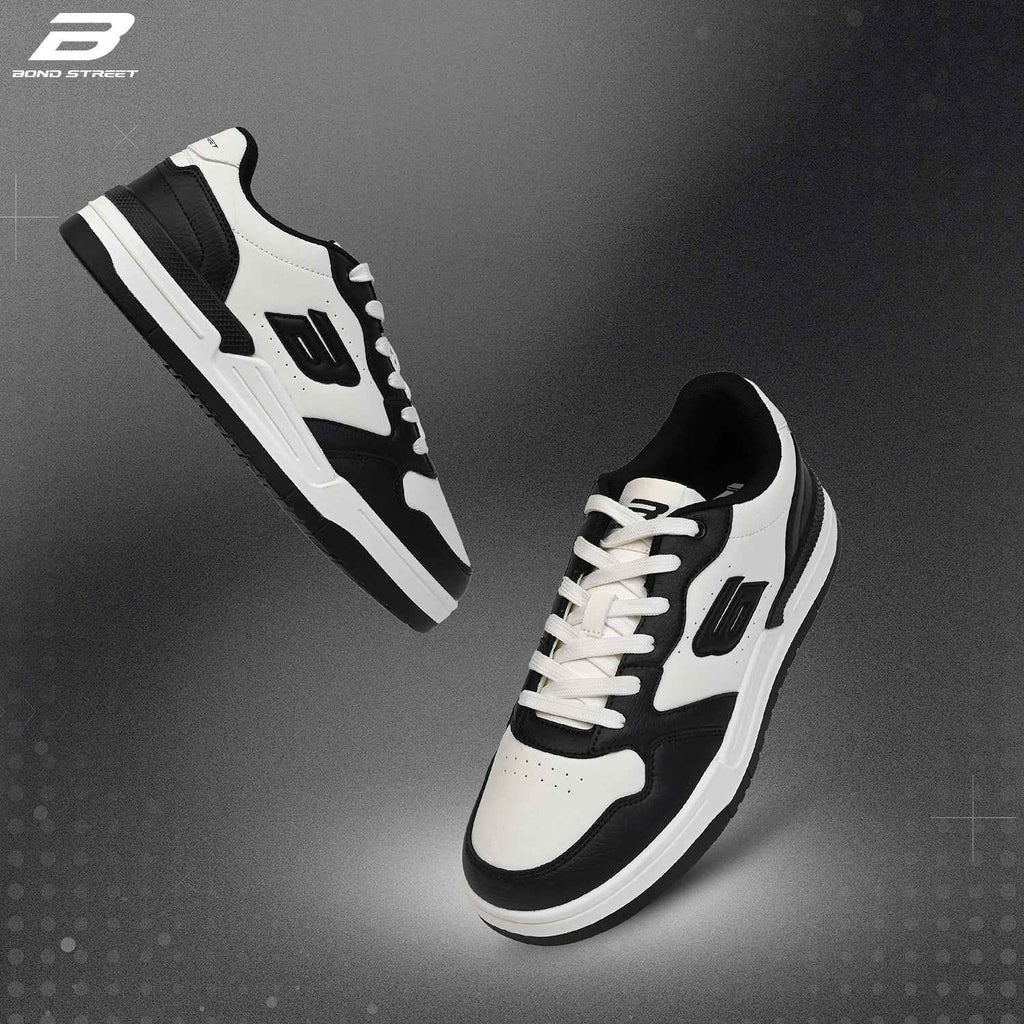 Men's White & Black Casual Sneakers