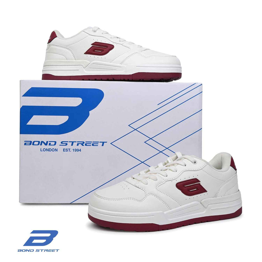 Men's White & Red Casual Sneakers