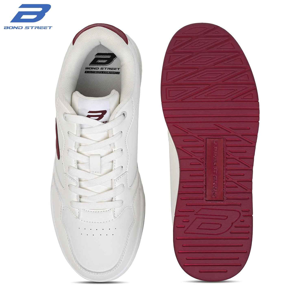 Men's White & Red Casual Sneakers