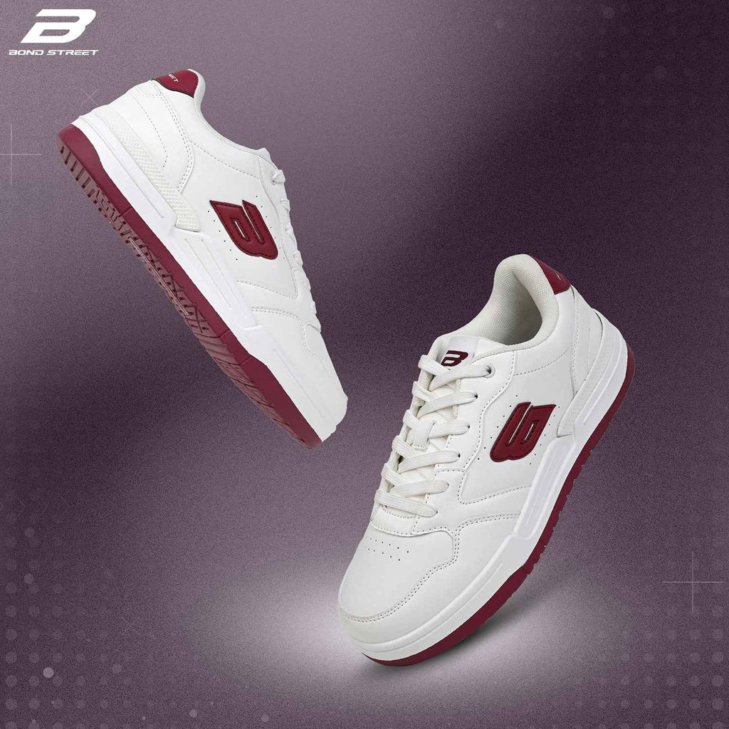 Men's White & Red Casual Sneakers