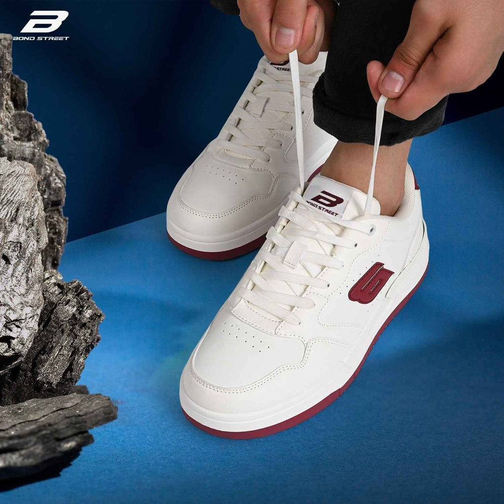 Men's White & Red Casual Sneakers