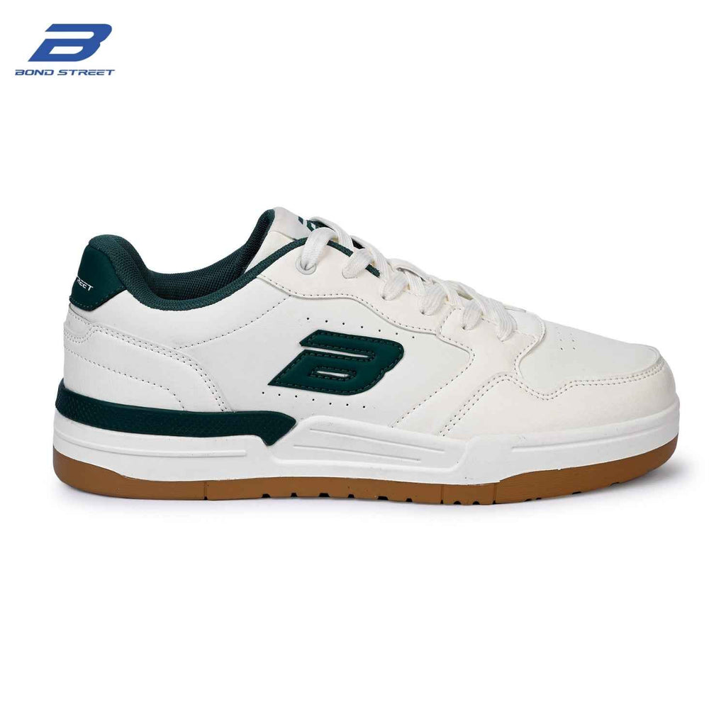 Men's White & Green Casual Sneakers