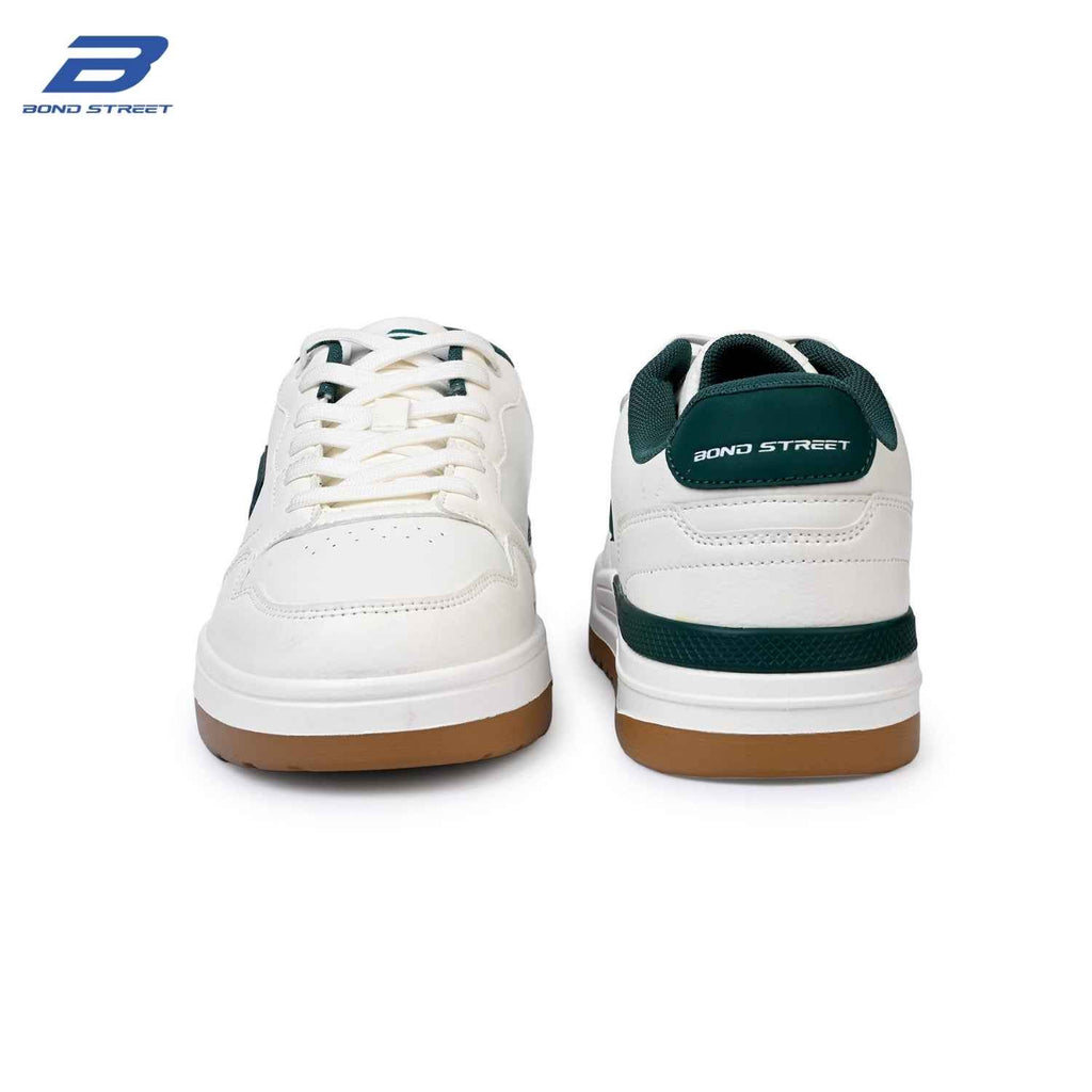 Men's White & Green Casual Sneakers