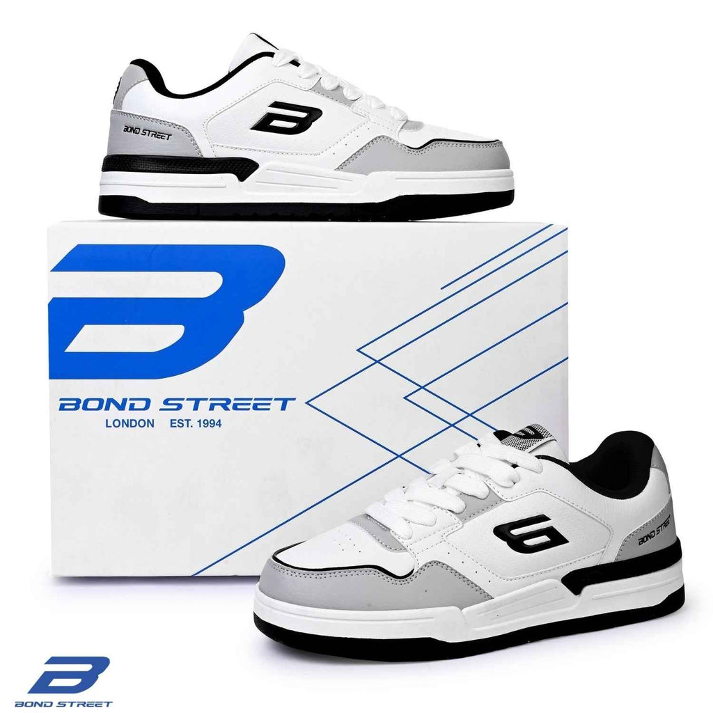 Men's Grey & Black Casual Sneakers