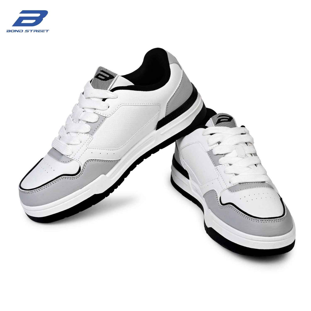 Men's Grey & Black Casual Sneakers