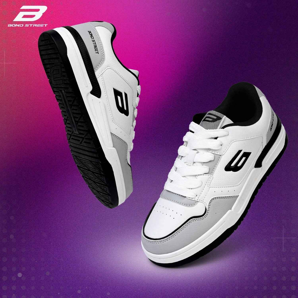 Men's Grey & Black Casual Sneakers