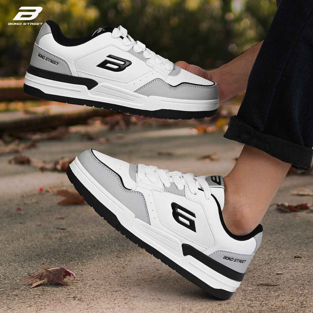 Men's Grey & Black Casual Sneakers