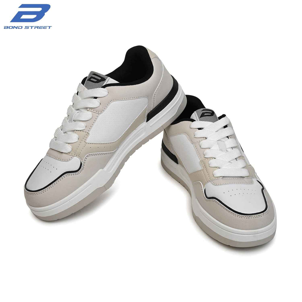 Men's Beige & Black Casual Sneakers