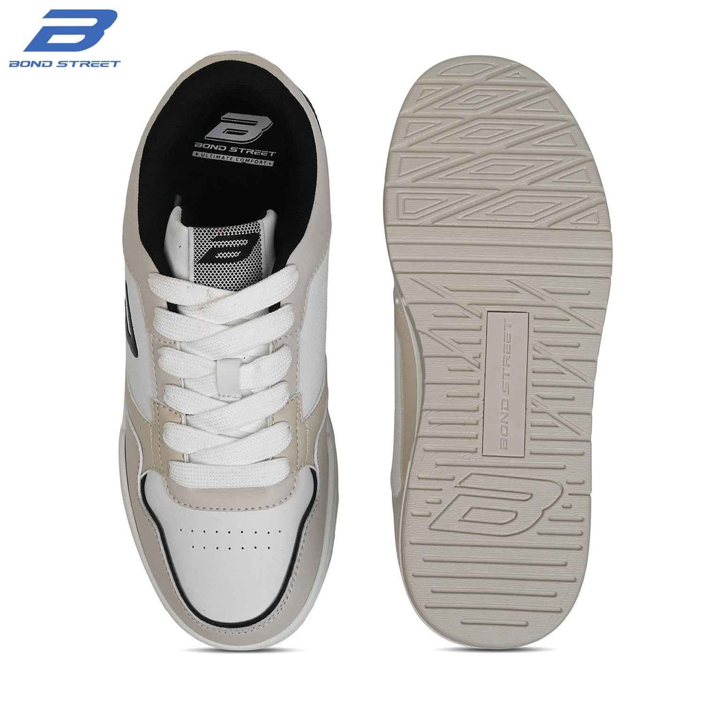 Men's Beige & Black Casual Sneakers
