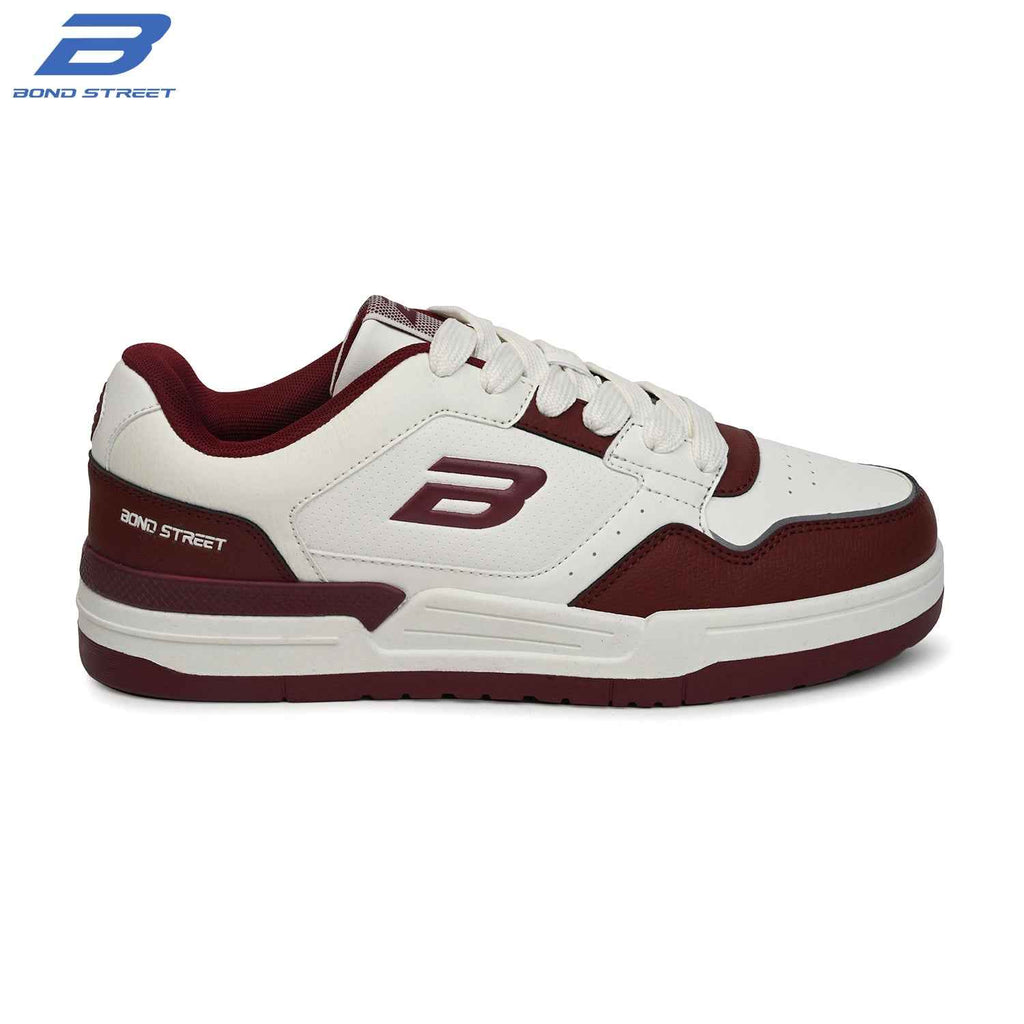 Men's Maroon & White Casual Sneakers