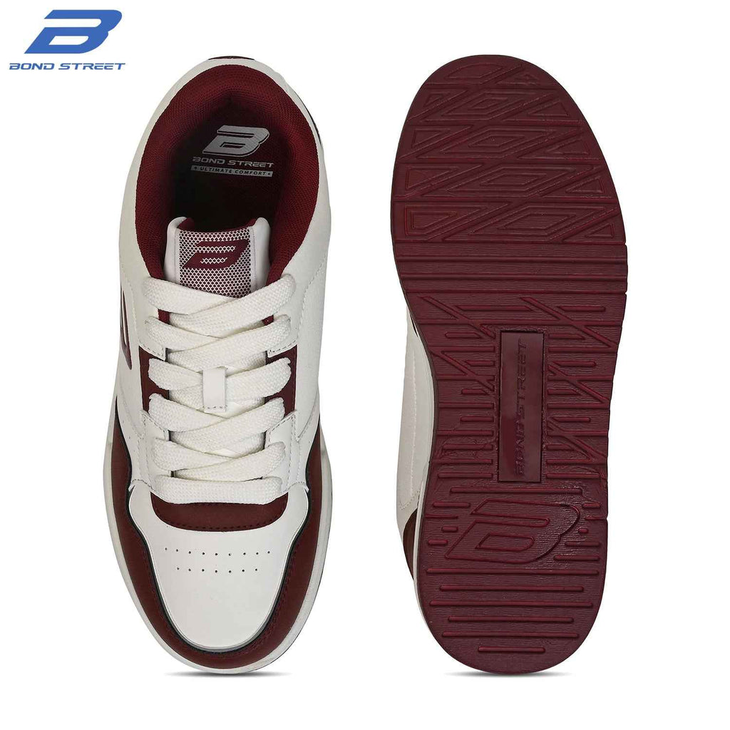 Men's Maroon & White Casual Sneakers