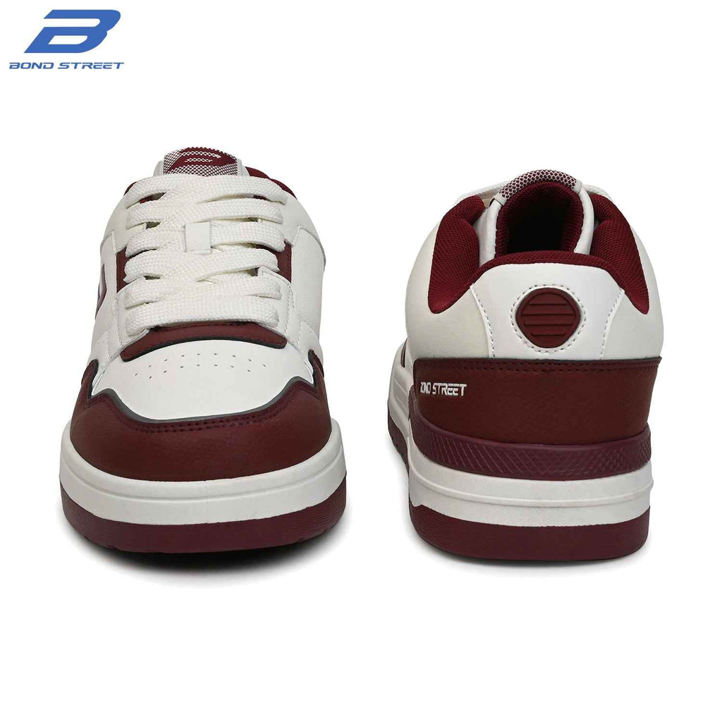 Men's Maroon & White Casual Sneakers