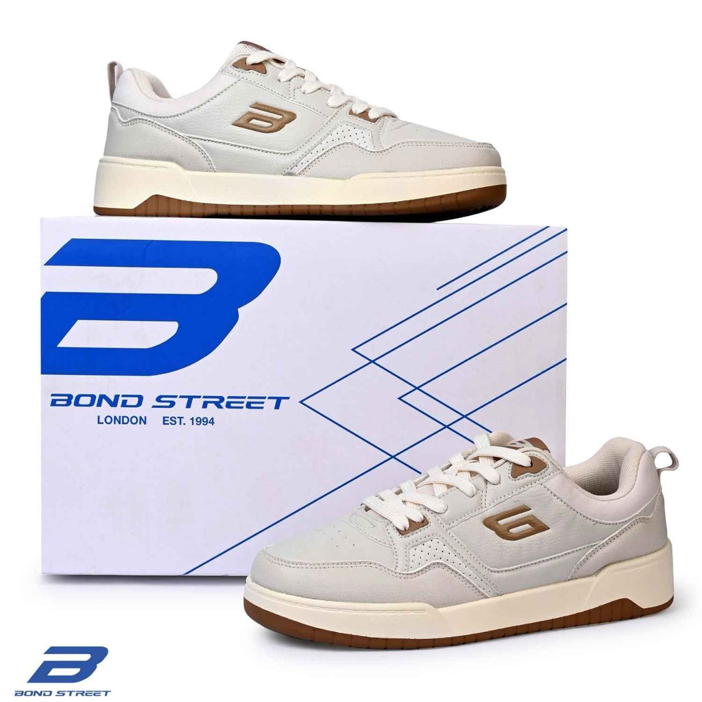 Men's Beige & Brown Casual Sneakers