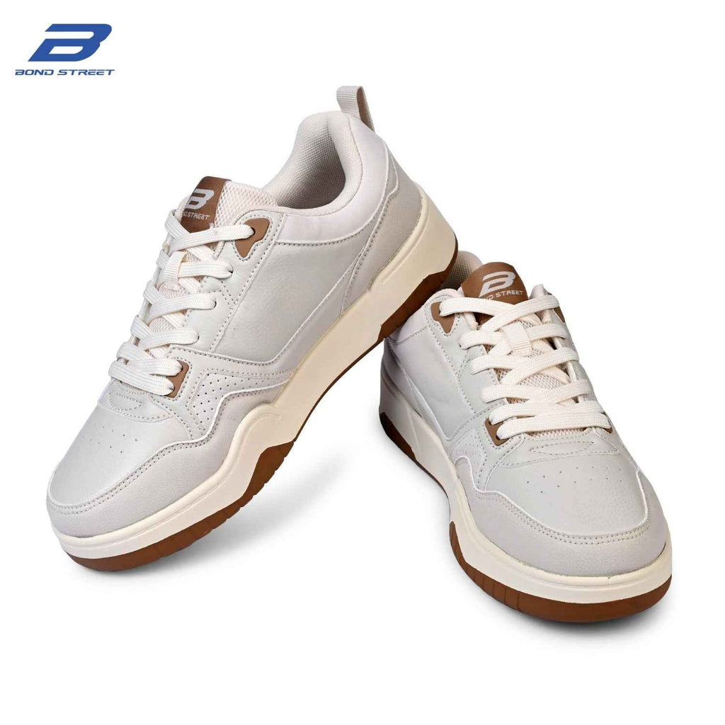 Men's Beige & Brown Casual Sneakers
