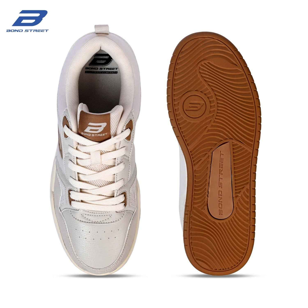 Men's Beige & Brown Casual Sneakers