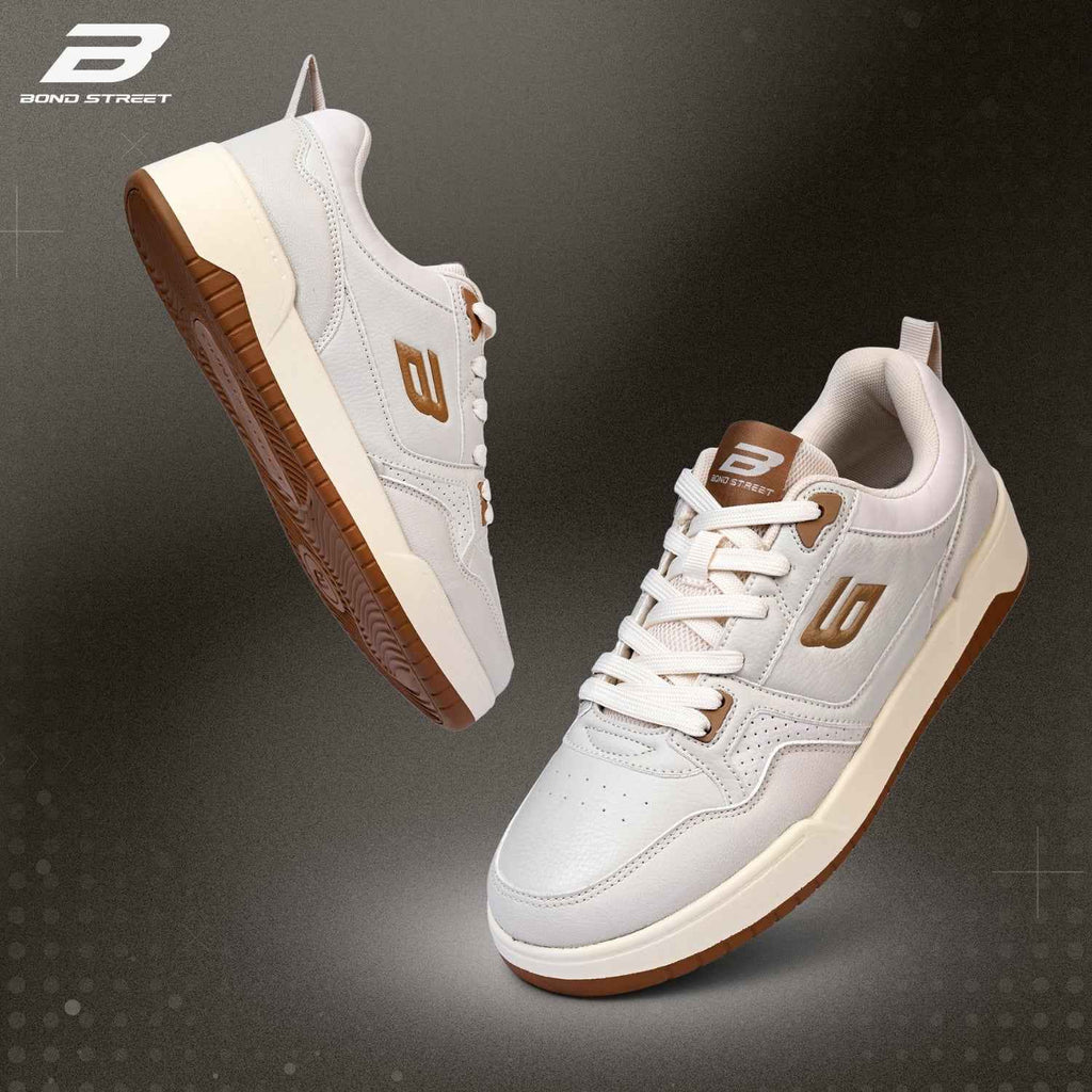 Men's Beige & Brown Casual Sneakers