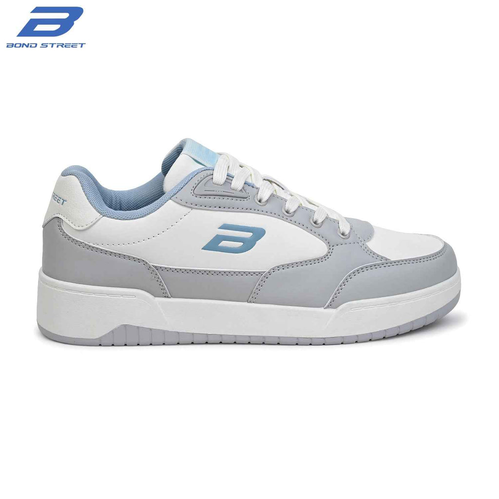 Men's White & Grey Casual Sneakers