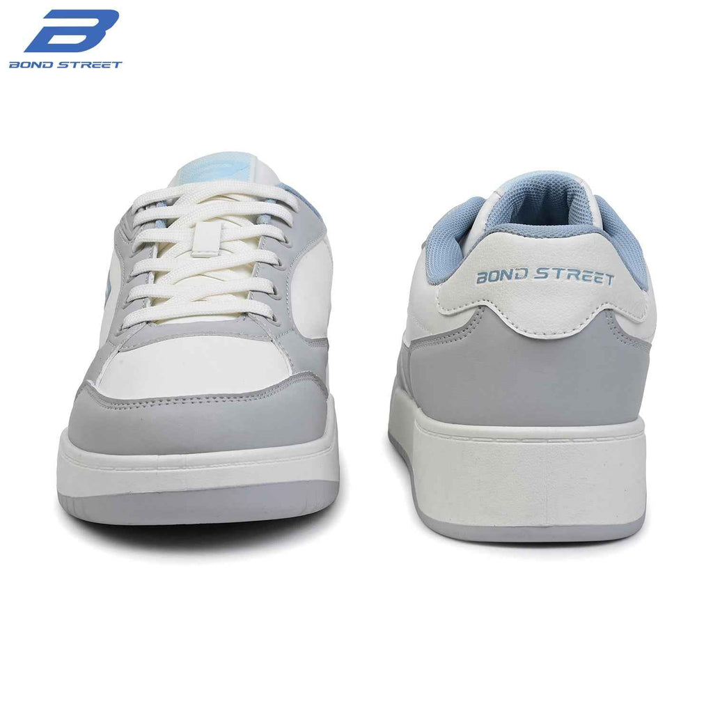 Men's White & Grey Casual Sneakers