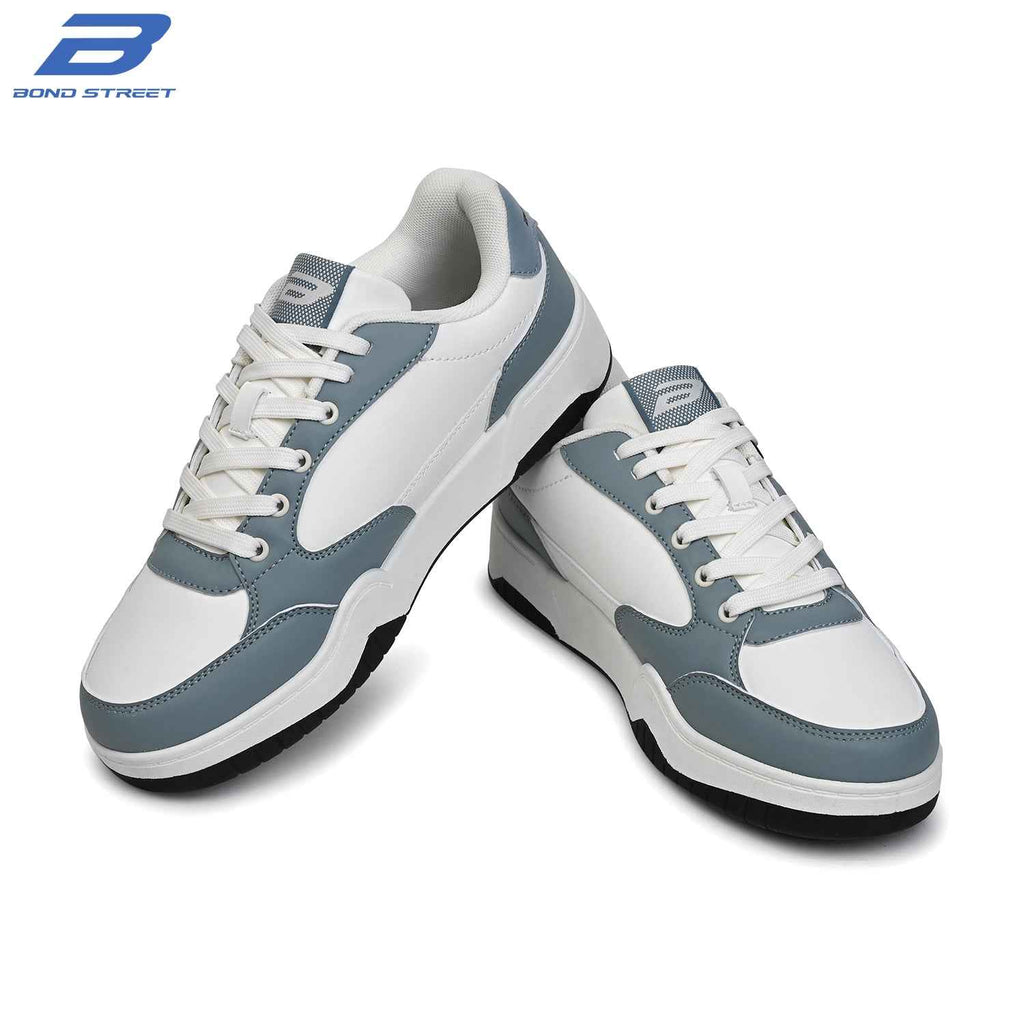 Men's White & Blue Casual Sneakers