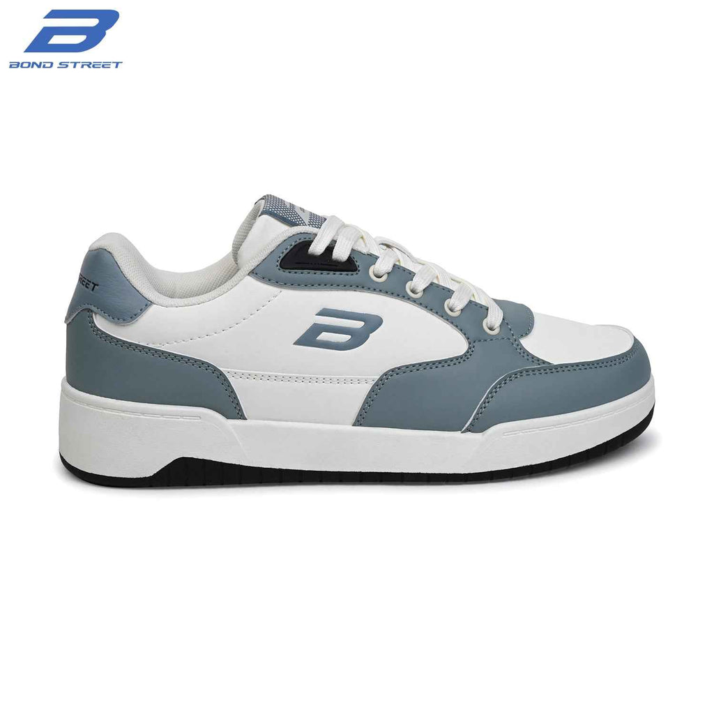 Men's White & Blue Casual Sneakers