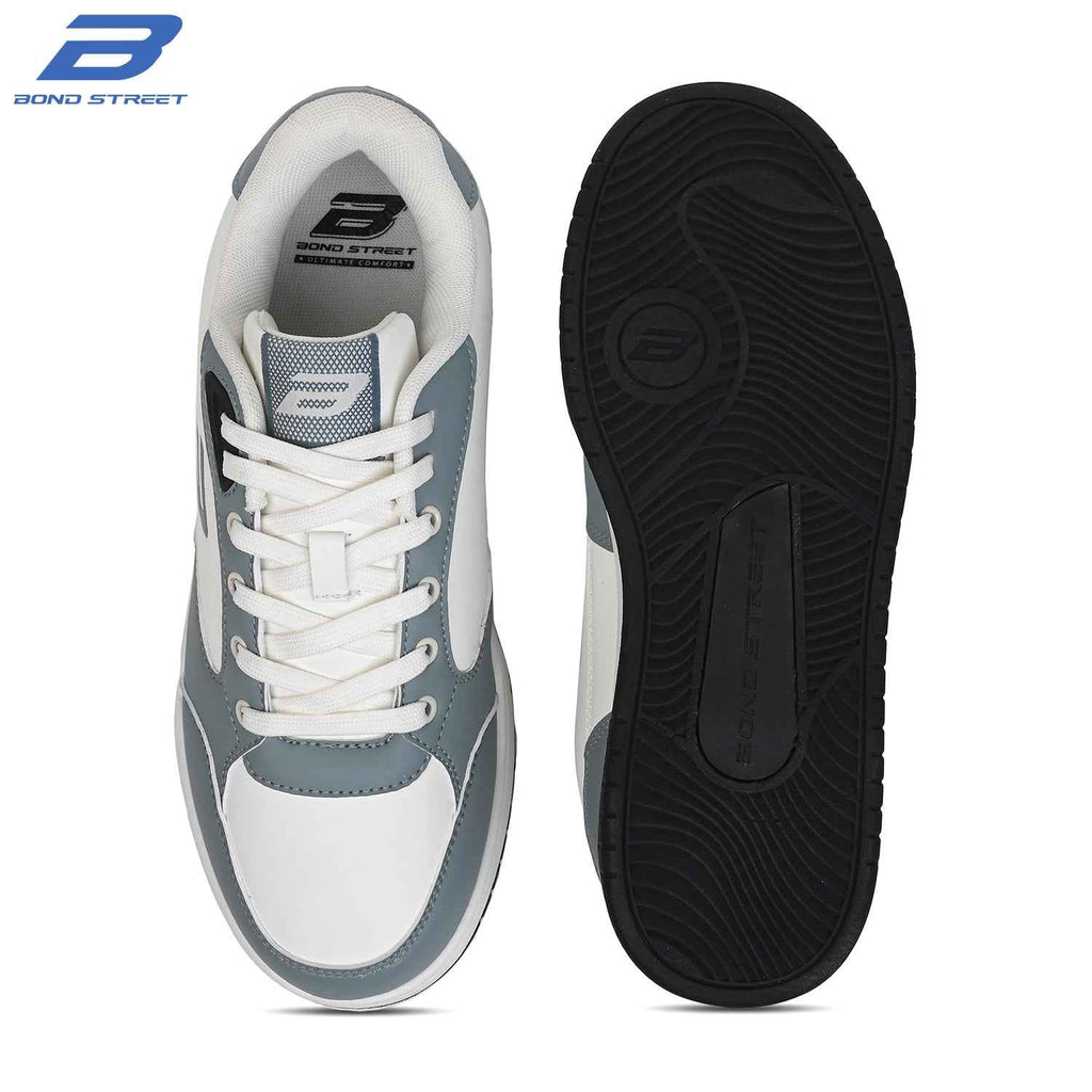 Men's White & Blue Casual Sneakers