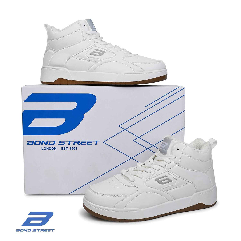 Men's White & Tan Casual Sneakers