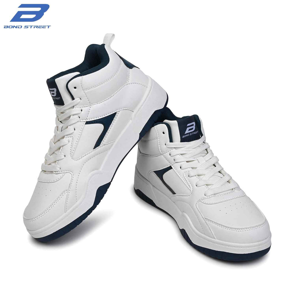 Men's White & Navy Casual Sneakers