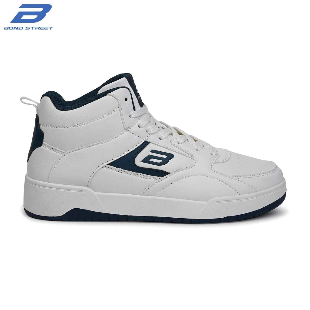 Men's White & Navy Casual Sneakers