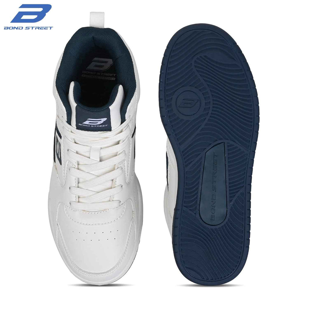 Men's White & Navy Casual Sneakers