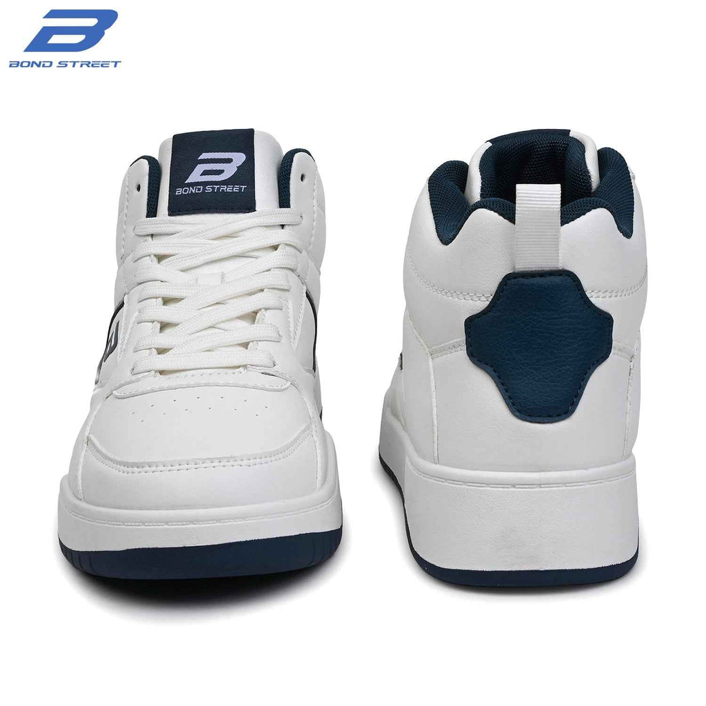 Men's White & Navy Casual Sneakers