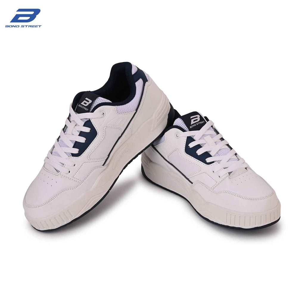 Men's White & Navy Casual Sneakers