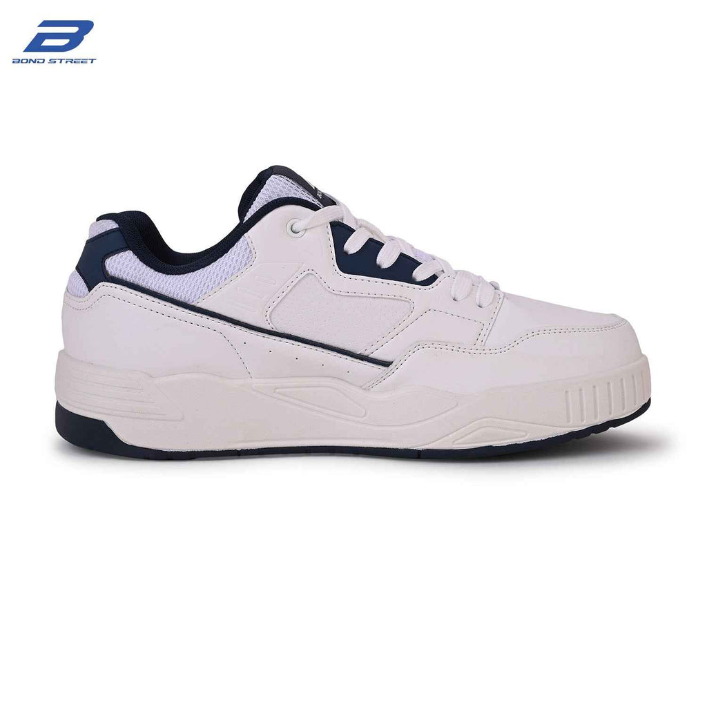 Men's White & Navy Casual Sneakers