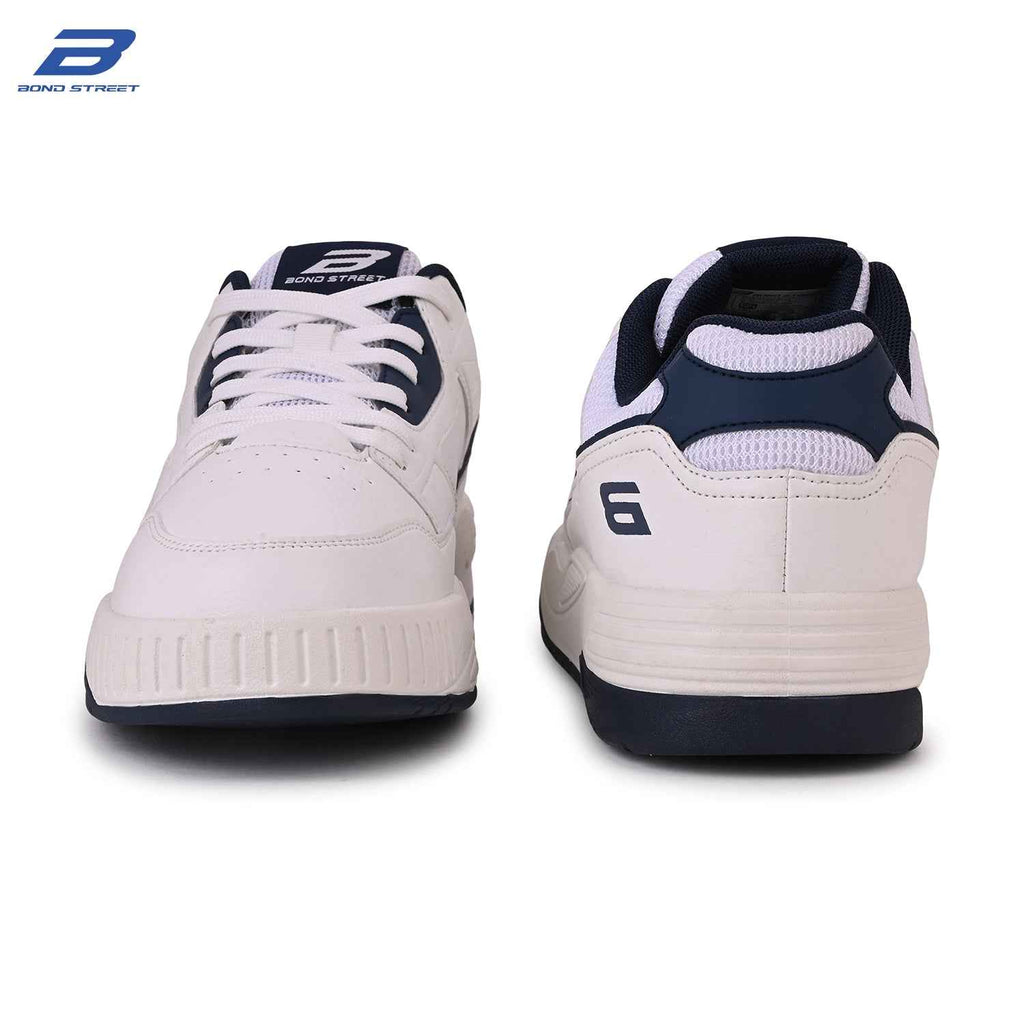 Men's White & Navy Casual Sneakers