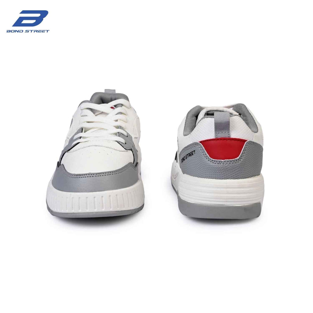 Men's White & Grey Casual Sneakers