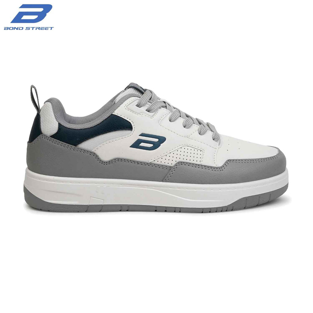 Men's Grey PU Casual Sneakers