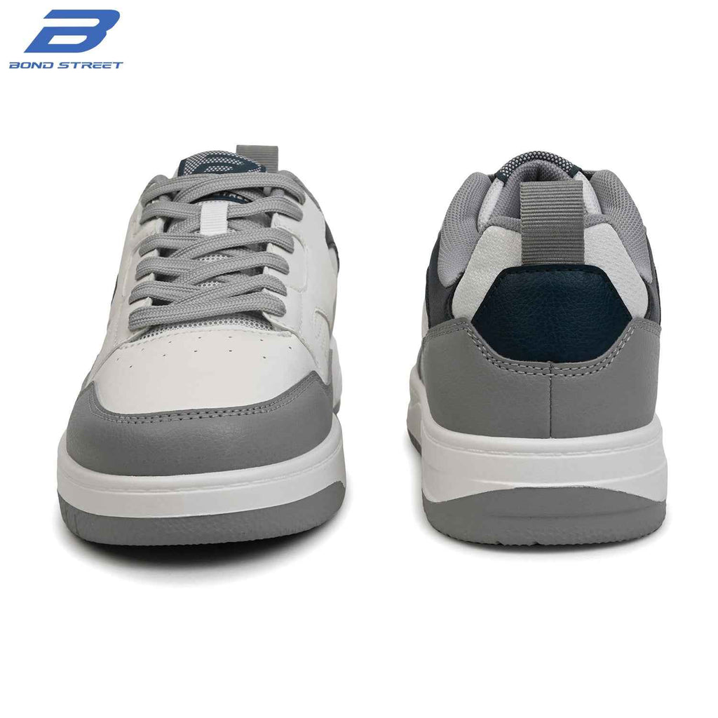 Men's Grey PU Casual Sneakers