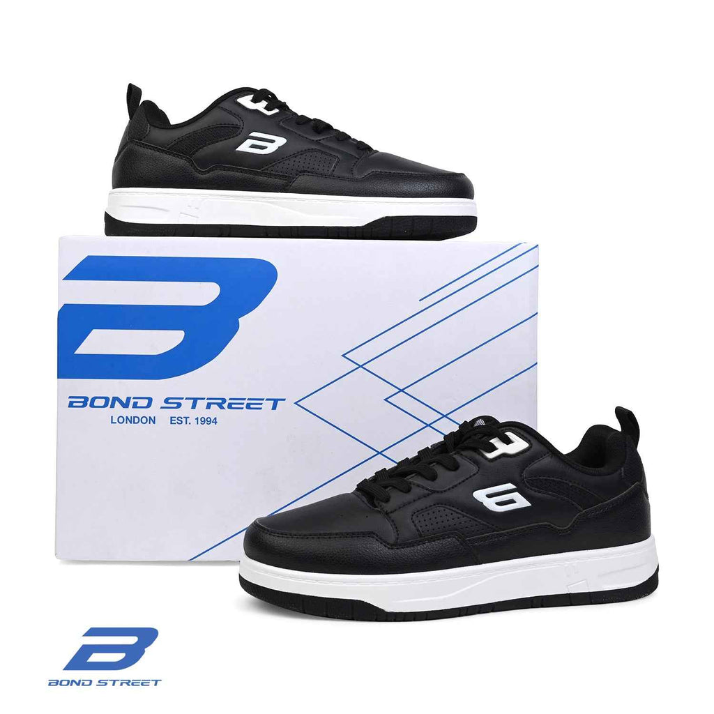 Men's Black PU Casual Sneakers