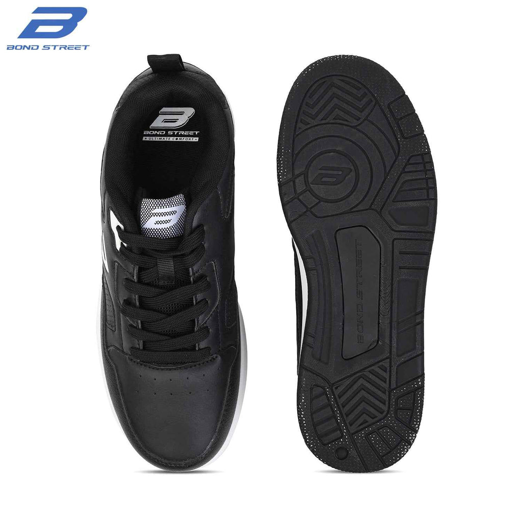 Men's Black PU Casual Sneakers